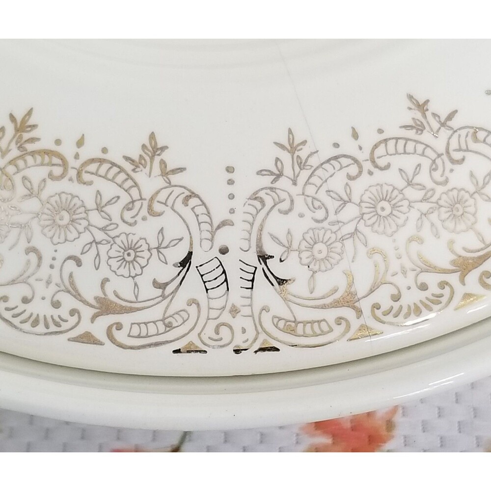 vintage American Limoges Triumph China d'Or china covered serving bowl 22k trim - Picture 4 of 11